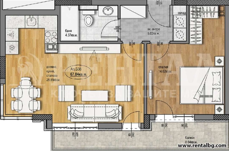 À vendre  1 chambre Plovdiv , Hristo Smirnenski , 79 m² | 63956676 - image [3]