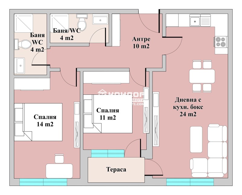 De vânzare  2 dormitoare Plovdiv , Traciia , 94 mp | 87739183 - imagine [6]