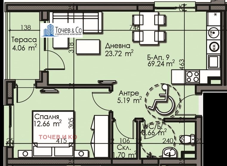 Продава 2-СТАЕН, гр. Бургас, Изгрев, снимка 3 - Aпартаменти - 47278209