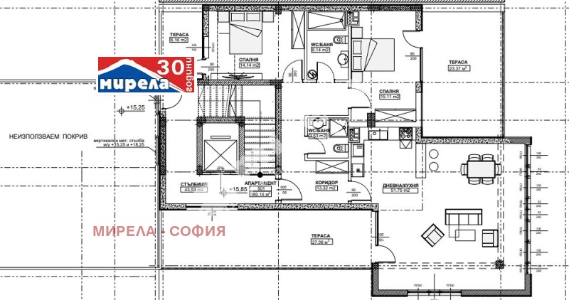 Продава 3-СТАЕН в град София, Дианабад - 209 кв.м / 550 000 € » 1 075 706.50 лв., МИРЕЛА - СОФИЯ