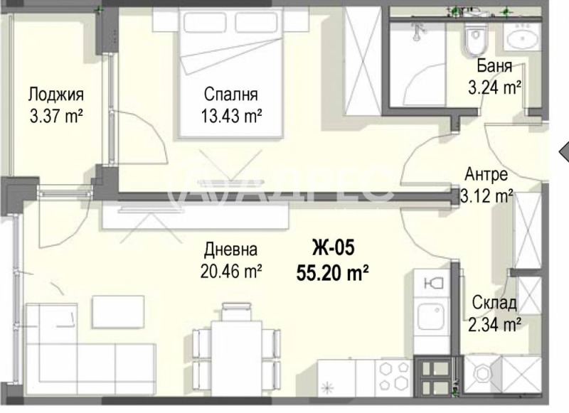 Til salgs  1 soverom Sofia , Krastova vada , 68 kvm | 21140729 - bilde [4]
