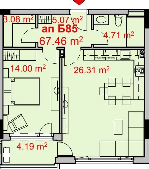 Продава 2-СТАЕН, гр. Бургас, Изгрев, снимка 4 - Апартаменти - 54556869