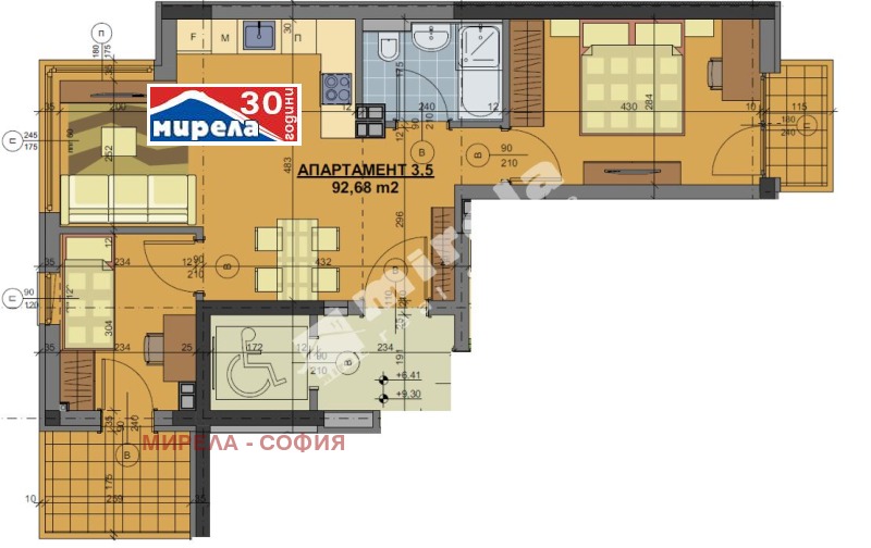 Na sprzedaż  2 sypialnie Sofia , Centar , 92 mkw | 88495406