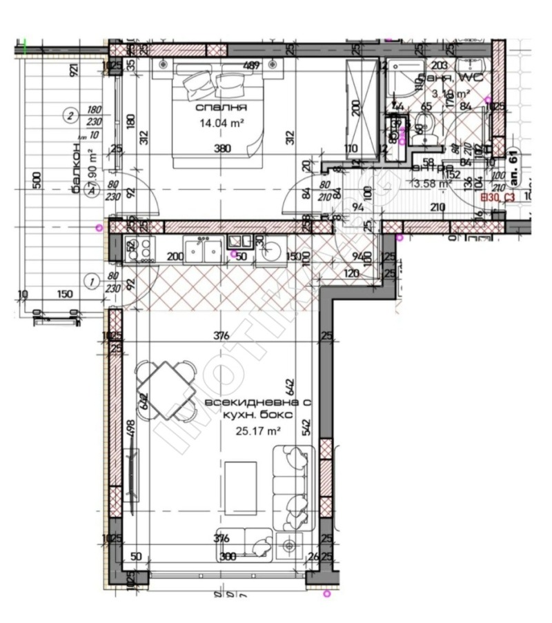 In vendita  1 camera da letto Varna , Mladost 2 , 84 mq | 89738179 - Immagine [2]