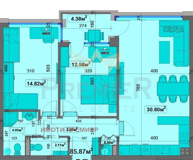 Продаја  2 спаваће собе Варна , Чајка , 104 м2 | 96614369 - слика [5]