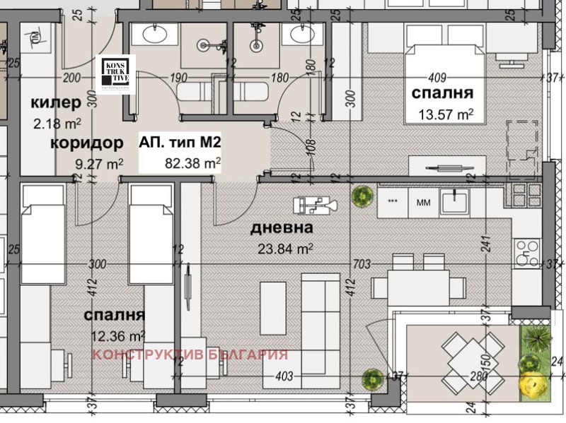 In vendita  2 camere da letto Sofia , Levski G , 95 mq | 98615989 - Immagine [6]