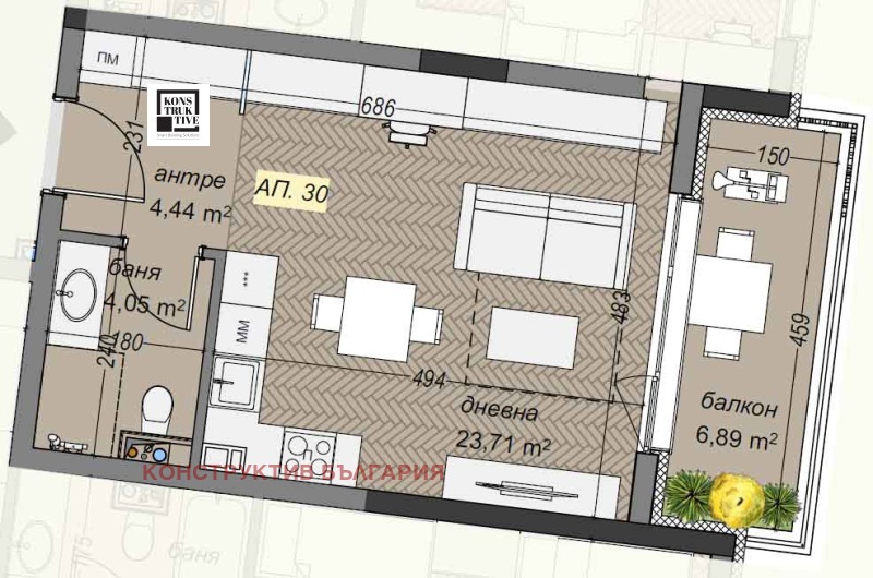 Продава 1-СТАЕН, гр. София, Левски В, снимка 4 - Апартаменти - 53009554