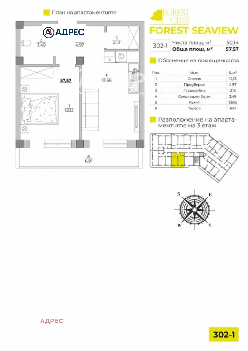 Продава  2-стаен град Варна , к.к. Чайка , 58 кв.м | 41194710 - изображение [4]