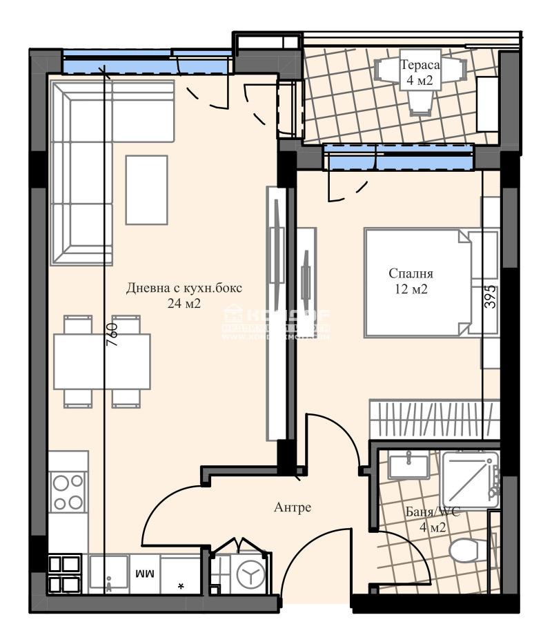 De vânzare  1 dormitor Plovdiv , Hristo Smirnensci , 67 mp | 61287632 - imagine [2]