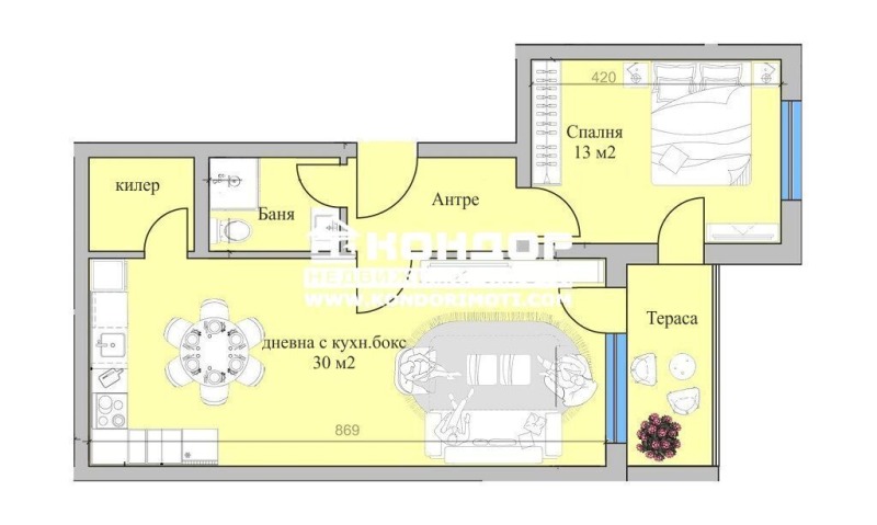 Προς πώληση  1 υπνοδωμάτιο Πλοβδηβ , Χρηστο Σμηρνενσκη , 83 τ.μ | 52772944 - εικόνα [10]