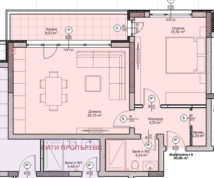 Продава 2-СТАЕН, гр. Благоевград, Баларбаши, снимка 2 - Aпартаменти - 46667668