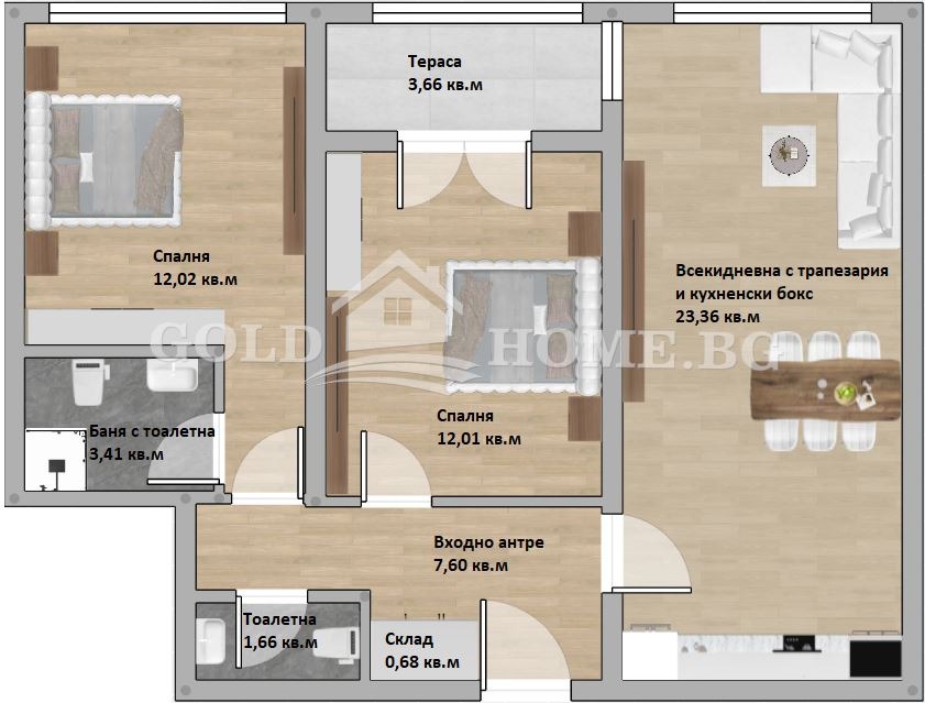 Продава 3-СТАЕН, гр. Пловдив, Христо Смирненски, снимка 2 - Апартаменти - 55844125