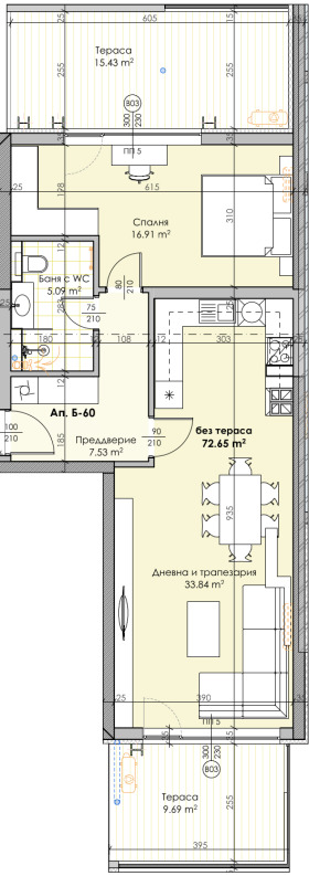 1 dormitorio Karshiyaka, Plovdiv 1