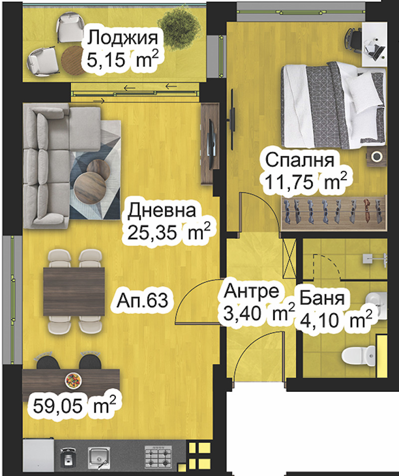 Til salgs  1 soverom Plovdiv , Zapaden , 74 kvm | 71246393 - bilde [2]
