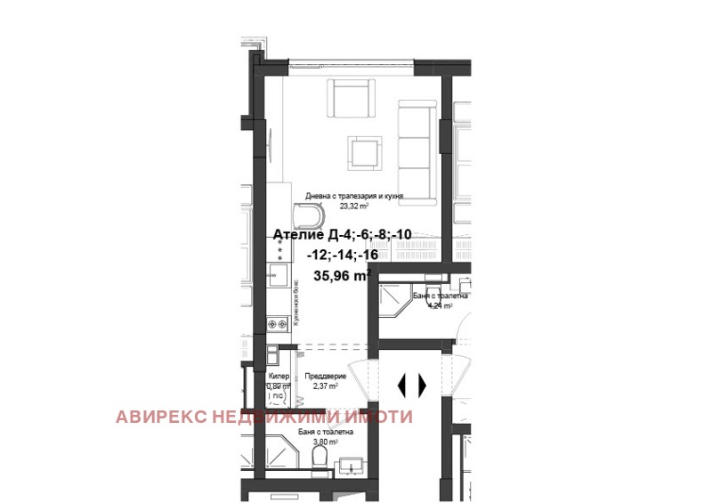 Продава 1-СТАЕН, гр. Пловдив, Гагарин, снимка 2 - Aпартаменти - 48565492