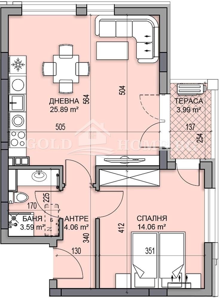 Продается  1 спальня Пловдив , Гагарин , 73 кв.м | 57563353 - изображение [2]