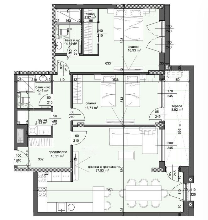 Продава 3-СТАЕН, гр. Пловдив, Тракия