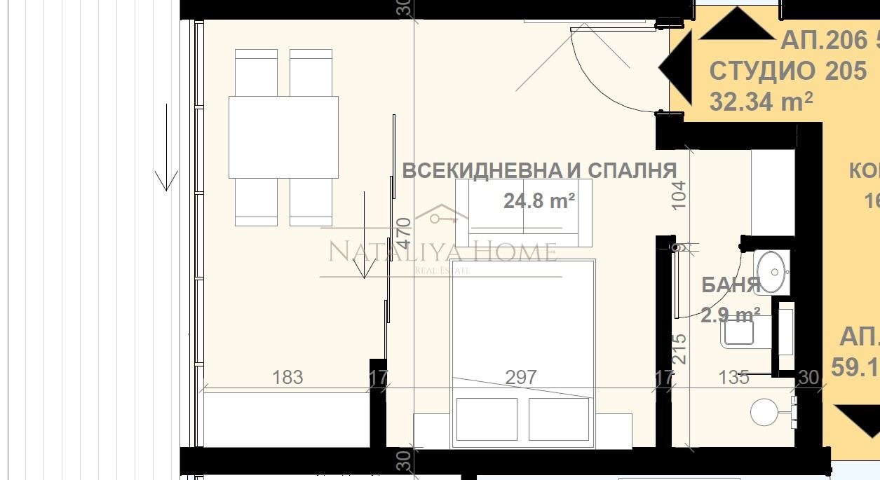 Продава 1-СТАЕН, гр. Свети Влас, област Бургас, снимка 2 - Апартаменти - 54377827