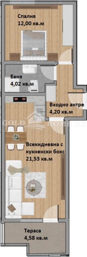 Til salgs  1 soverom Plovdiv , Hristo Smirnenski , 64 kvm | 41766555 - bilde [2]