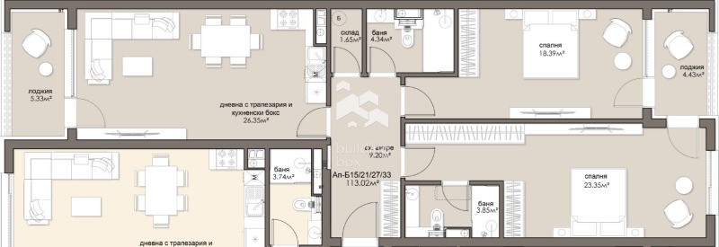 Till salu  2 sovrum Sofia , Ljulin 5 , 129 kvm | 32493045 - bild [3]