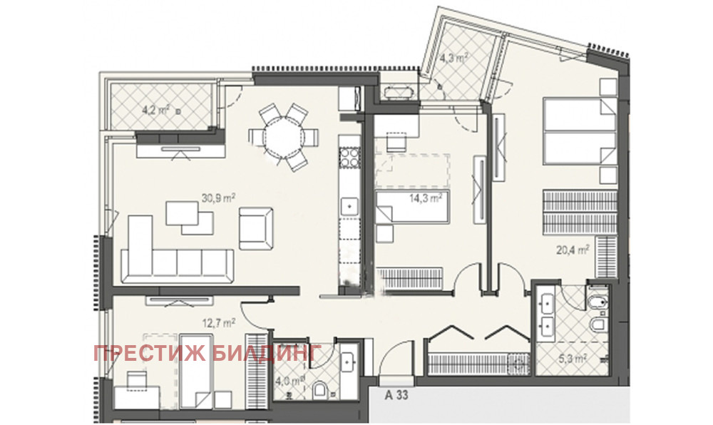 Продава 4-СТАЕН, гр. София, Манастирски ливади, снимка 3 - Апартаменти - 54269216