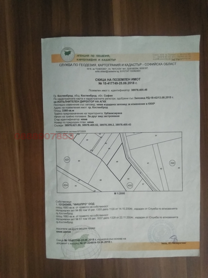 Продава  Парцел област София , гр. Костинброд , 3365 кв.м | 64103051 - изображение [4]