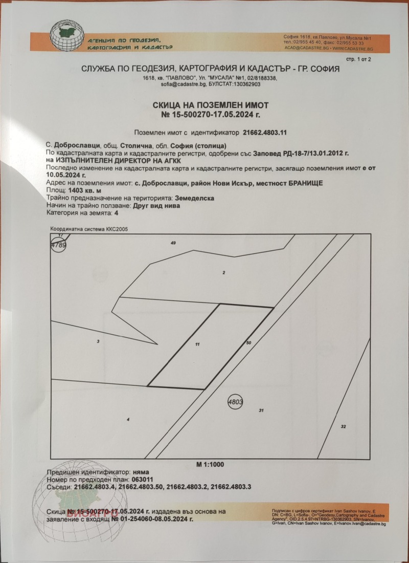 Til salg  Jord region Sofia , Dobroslavtsi , 2.4 dka | 84920822