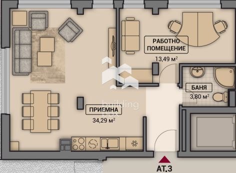 Продаја  1 спаваћа соба Софија , Манастирски ливади , 74 м2 | 12923359 - слика [3]