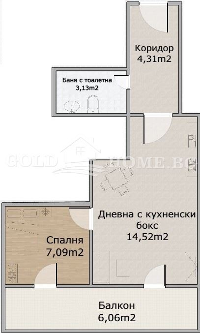 De vânzare  1 dormitor Plovdiv , Ciuciuc Parij , 58 mp | 20549063 - imagine [2]