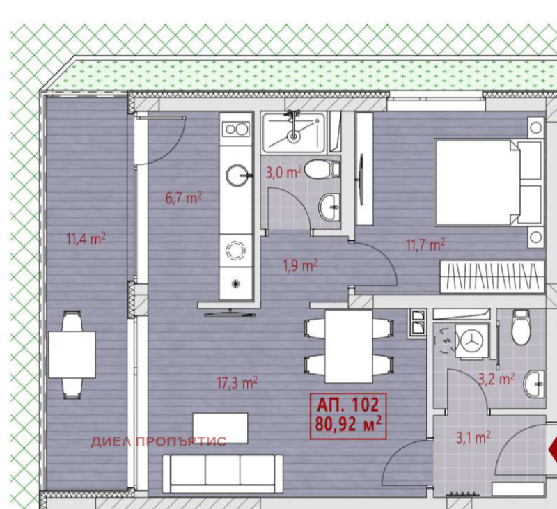 Satılık  1 yatak odası bölge Burgaz , Nesebar , 81 metrekare | 20235593 - görüntü [2]
