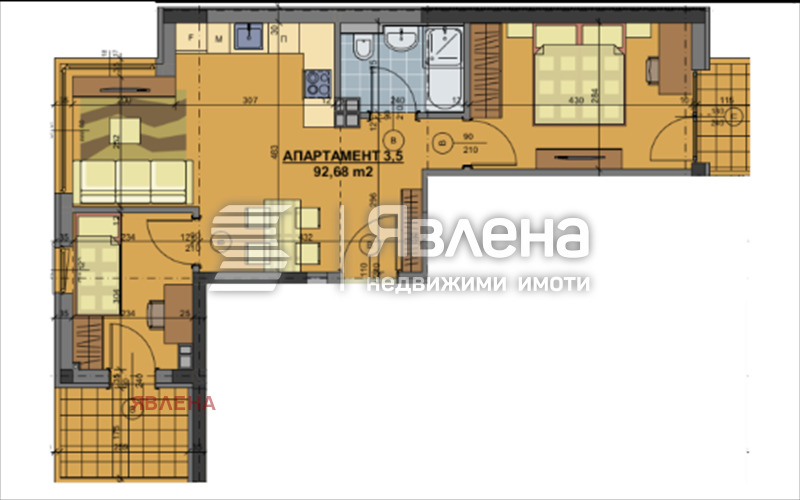 Satılık  2 yatak odası Sofia , Centar , 93 metrekare | 58068575 - görüntü [2]