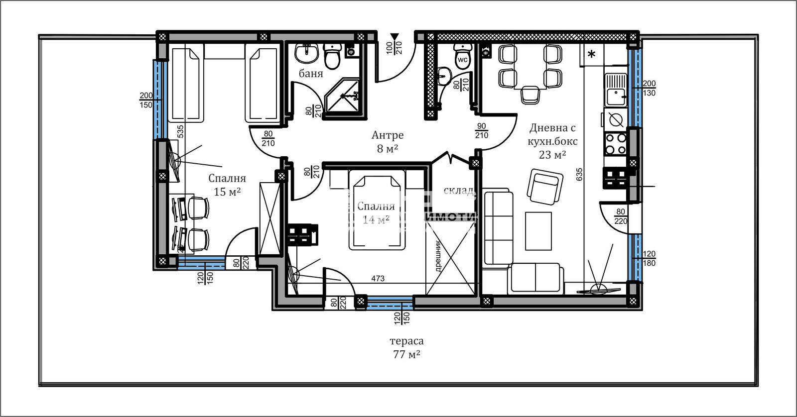 Продава 3-СТАЕН, гр. Пловдив, Кючук Париж, снимка 2 - Апартаменти - 44542024