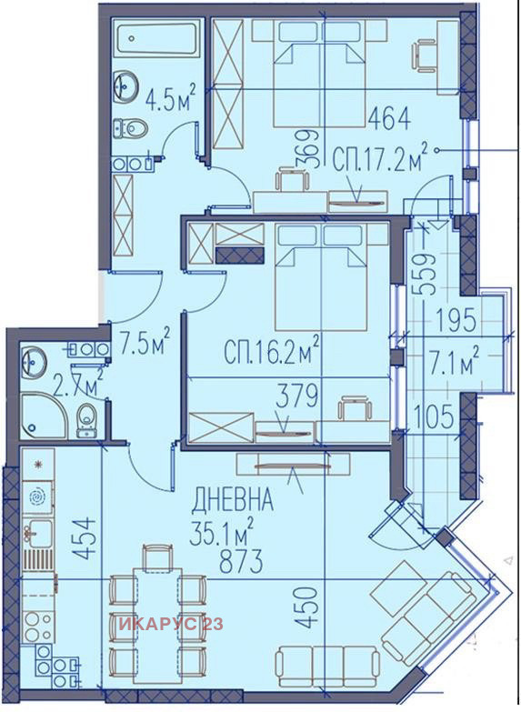 Satılık  2 yatak odası Plovdiv , Mladejki Halm , 126 metrekare | 66905468 - görüntü [2]