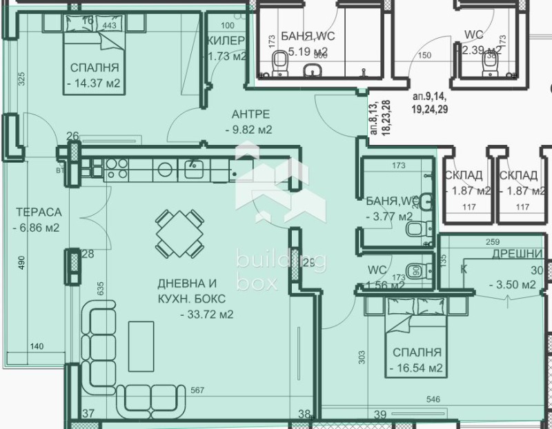 Myytävänä  2 makuuhuonetta Plovdiv , Mladežki Halm , 119 neliömetriä | 69165467 - kuva [3]
