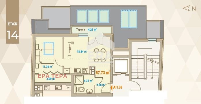 Продава 2-СТАЕН, гр. София, Зона Б-19, снимка 2 - Апартаменти - 54289482