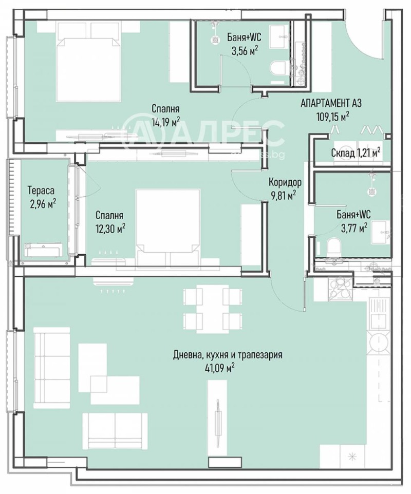 Satılık  2 yatak odası Sofia , Mladost 4 , 135 metrekare | 22014187 - görüntü [4]