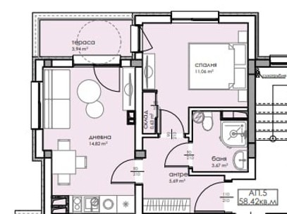 Myytävänä  1 makuuhuone Burgasin alue , Sozopol , 58 neliömetriä | 64557256 - kuva [5]