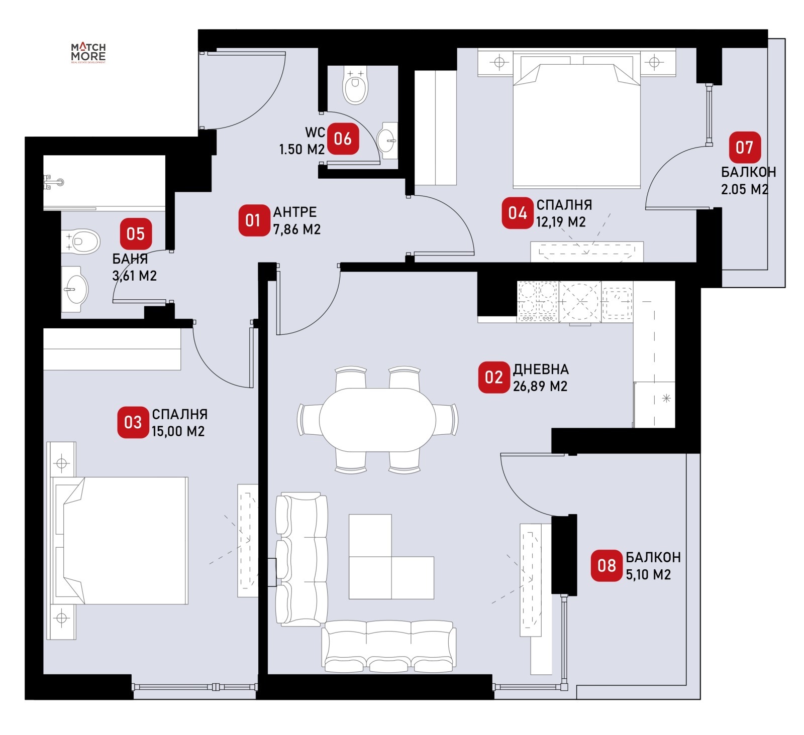 Продава 3-СТАЕН, гр. София, Малинова долина, снимка 5 - Апартаменти - 55059015