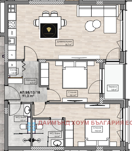 In vendita  2 camere da letto Plovdiv , Karshiiaka , 106 mq | 17006809 - Immagine [2]