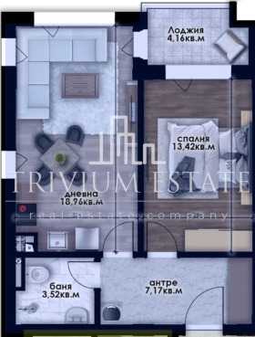 1 soveværelse Ostromila, Plovdiv