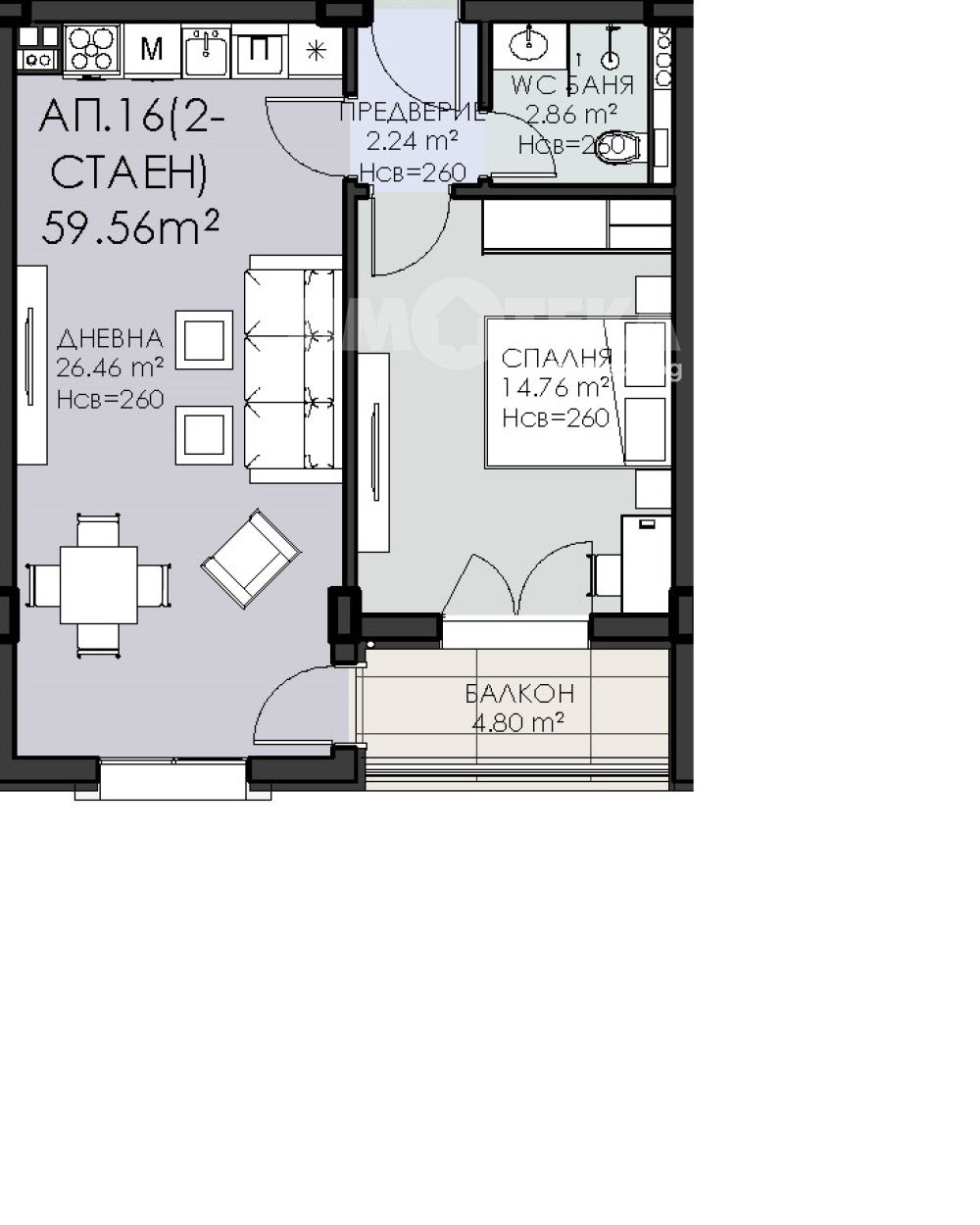 Продава 2-СТАЕН, гр. София, Овча купел, снимка 4 - Апартаменти - 54507248