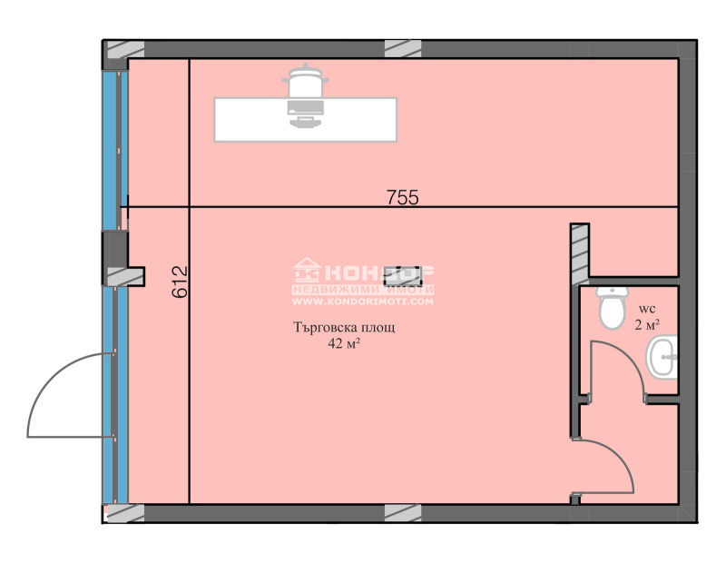 En venta  Comercio Plovdiv , Karshiyaka , 58 metros cuadrados | 66768720 - imagen [3]