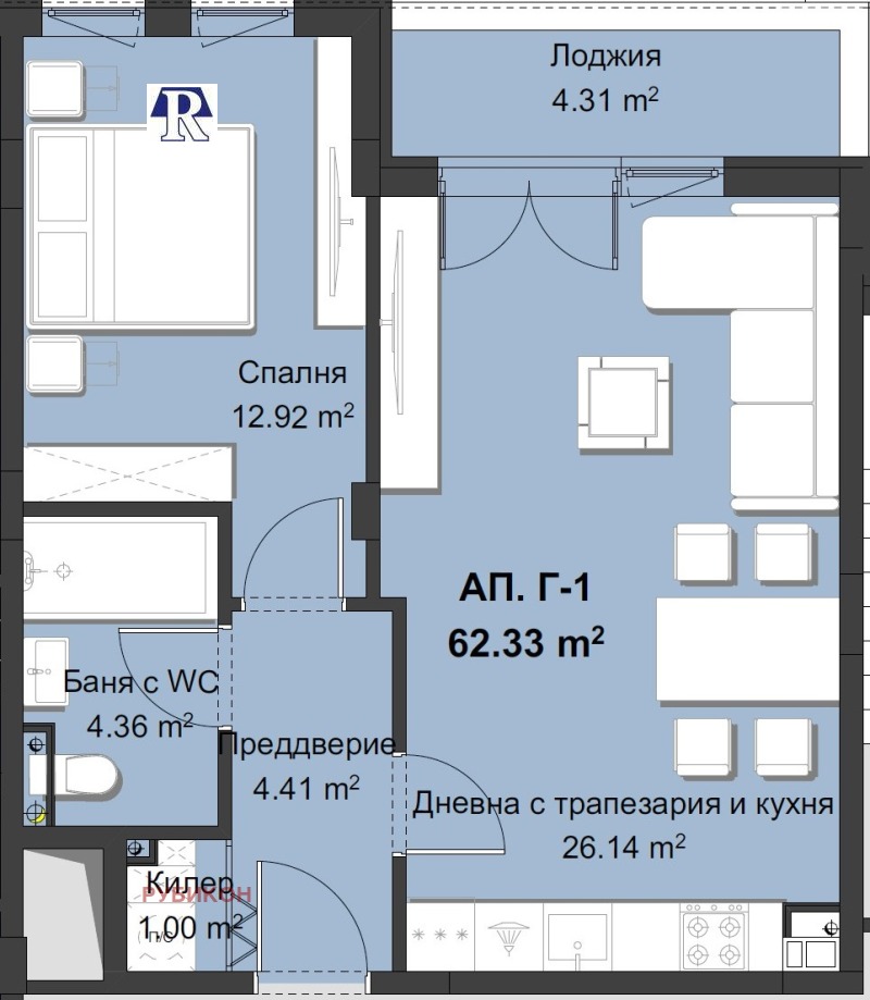 Zu verkaufen  1 Schlafzimmer Plowdiw , Hristo Smirnenski , 79 qm | 67857090 - Bild [2]