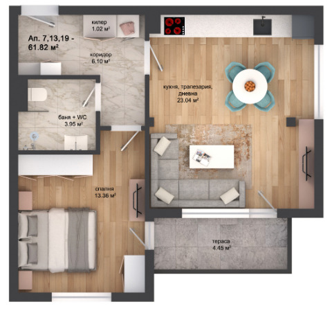 À venda  1 quarto Plovdiv , Karchiiaka , 65 m² | 13854594