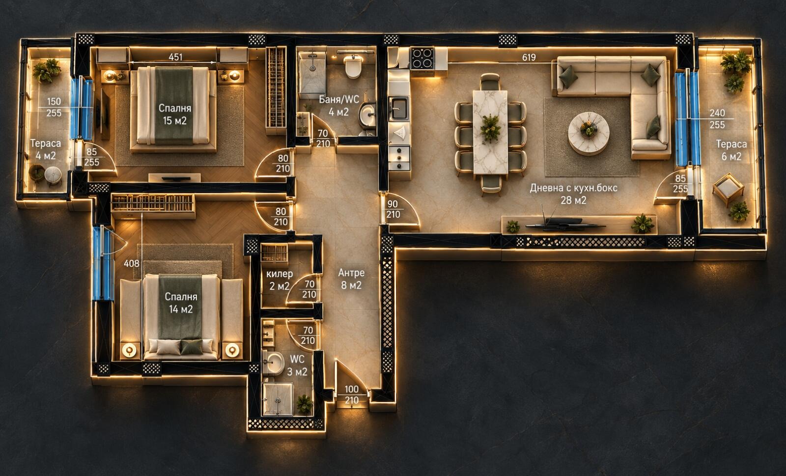Продава 3-СТАЕН, гр. Пловдив, Младежки Хълм, снимка 2 - Апартаменти - 55328671