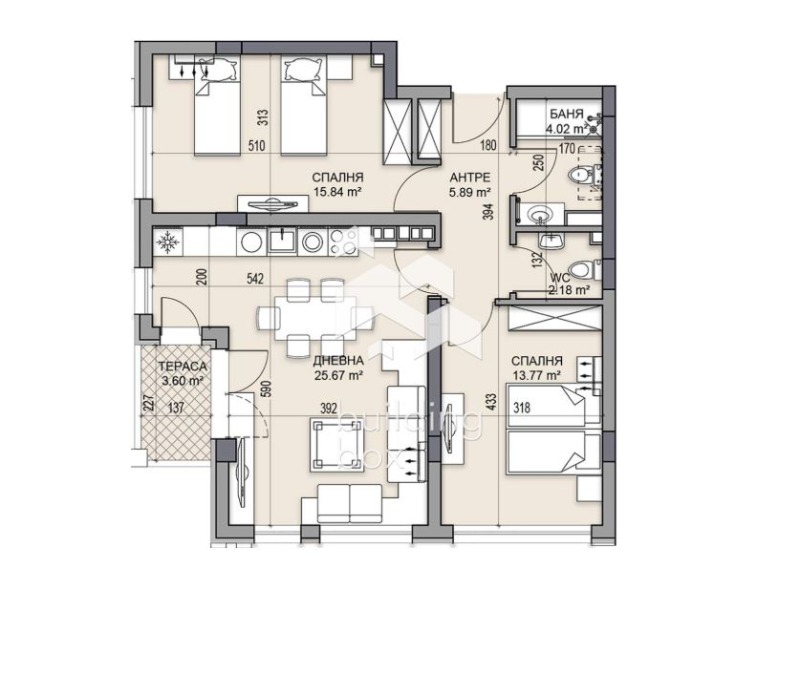 Eladó  2 hálószobás Plovdiv , Gagarin , 104 négyzetméter | 85221982 - kép [2]
