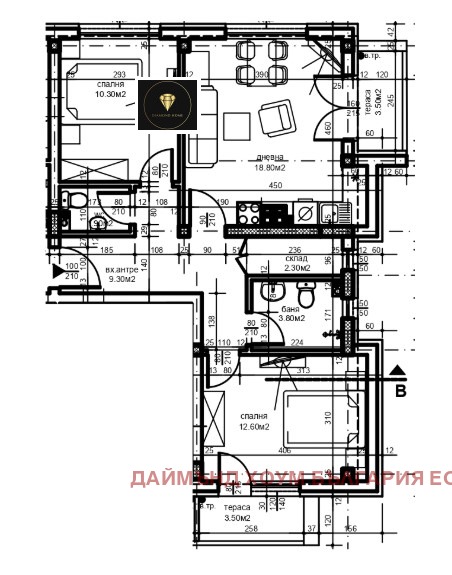 Продается  2 спальни Пловдив , Христо Смирненски , 91 кв.м | 91118350 - изображение [2]