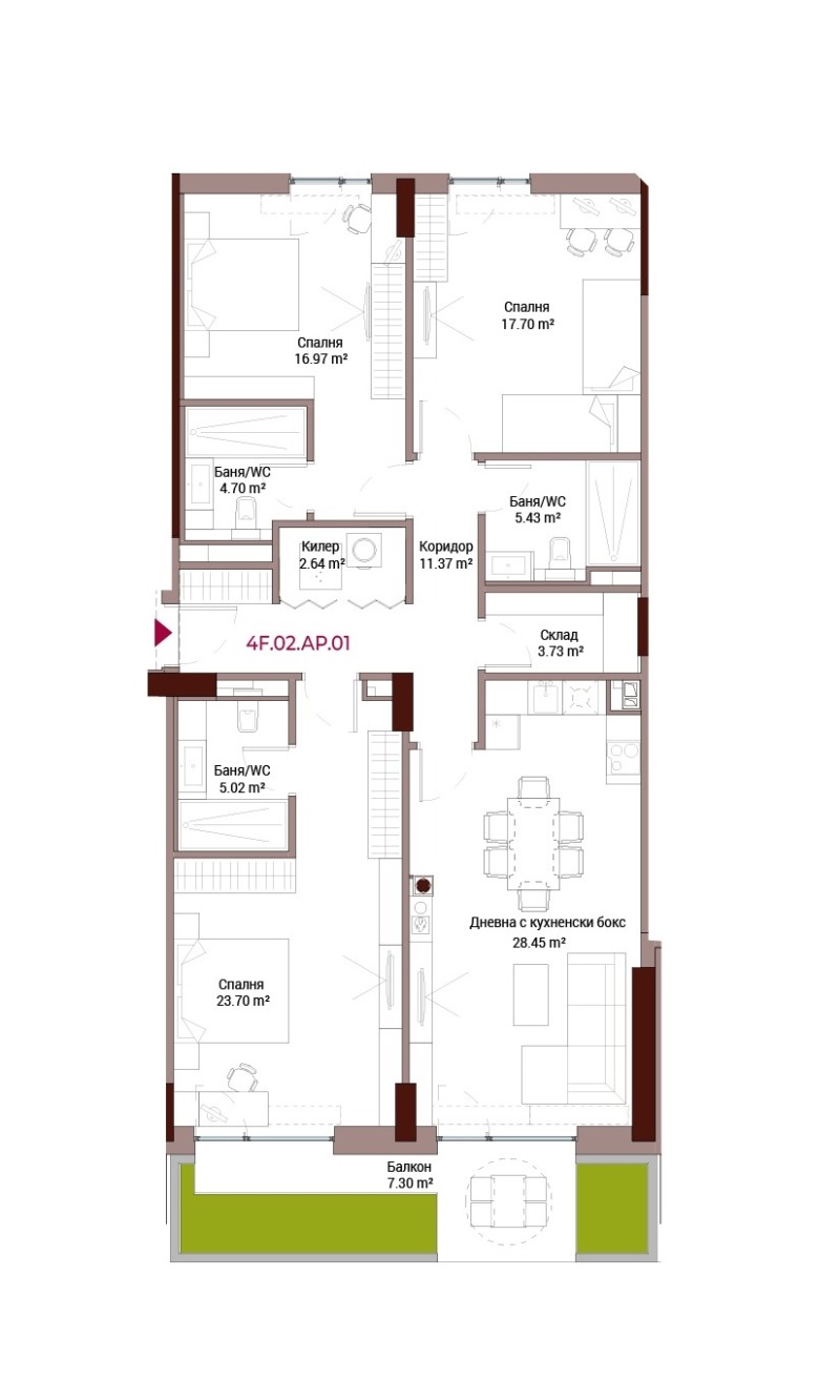 Satılık  3 yatak odası Sofia , Lozenec , 210 metrekare | 22052500 - görüntü [2]