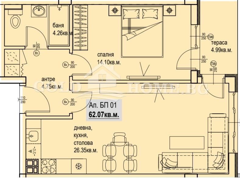 Продава 2-СТАЕН, гр. Пловдив, Кършияка, снимка 4 - Апартаменти - 52537852