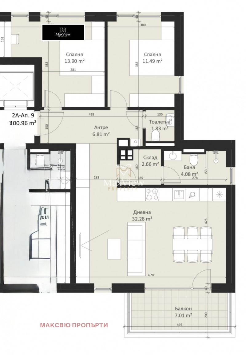 In vendita  2 camere da letto Sofia , Malinova dolina , 117 mq | 80081376